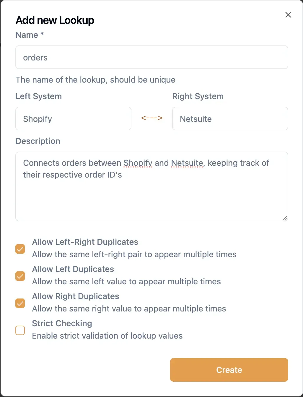 Create New Lookup in 8kit